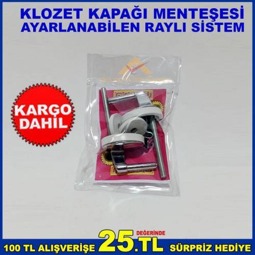 Ayarlanabilen Raylı Sistem Klozet Kapağı Bağlama Takımı Lüks Kromajlı Montaj Takımı