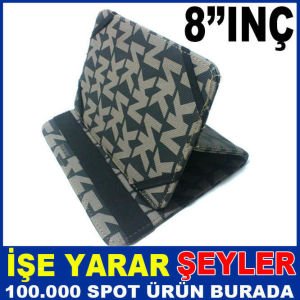 8 INÇ NK KOYU DESEN STANDLI RENKLİ TABLET KILIFI