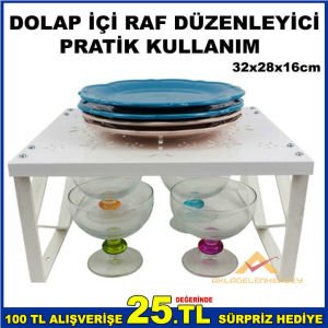 GEROK PRATİK KULLANIM DOLAP İÇİ RAF DÜZENLEYİCİ
