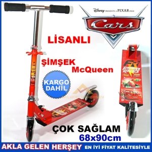 LİSANSLI ARABALAR ŞİMŞEK McQueen 2 TEKERLEKLİ ALÜMİNYUM SCOOTER K