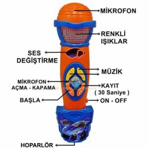 Hot Wheels Robot Sesli Müzikli Karaoke Mikrofon