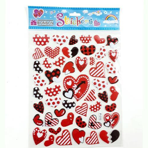 Çeşitli Kalp Stickerlar Serisi Kabartmalı Yapışan Süper Kalite 