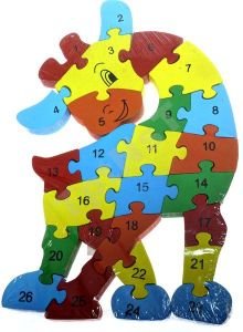 Sayılı harfli Ahşap puzzle zürafa 26 parça eğitici geliştirici çocuk sağlığına zararsız oyun puzzle