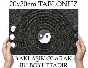 YIN YANG SEMBOLU 6 değişen ölçü ORİJİNAL KANVAS TABLO