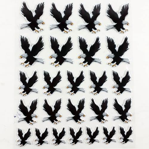 Boy Boy Uçan Kara Kartal Stickerlar Serisi Kabartmalı 25 Adet 
