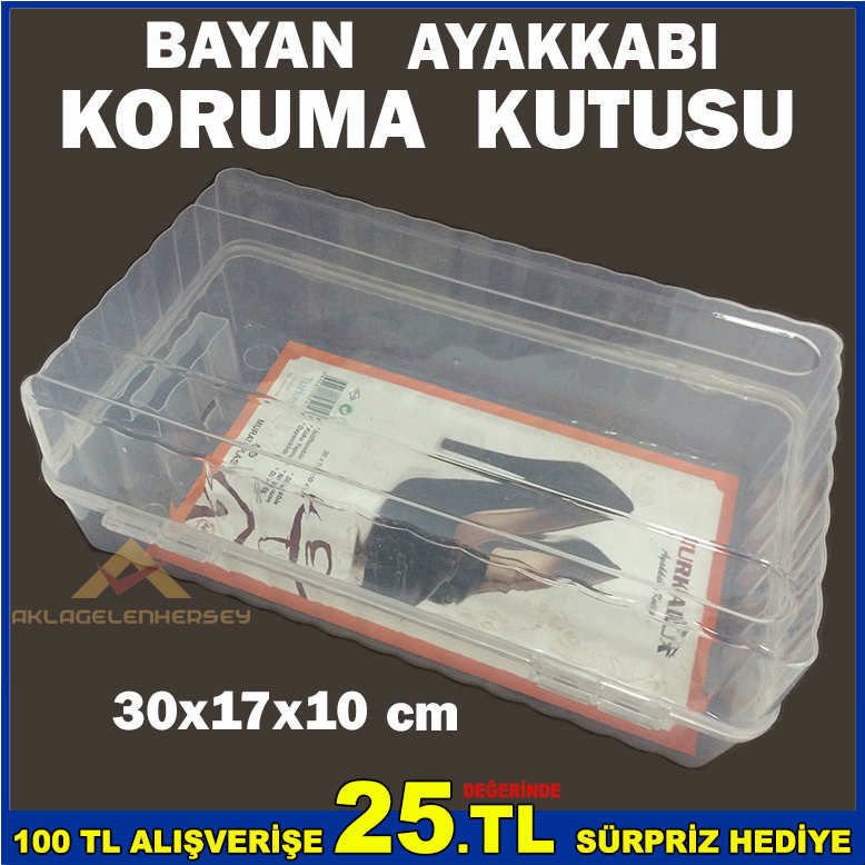 30X17X10 CM ŞEFFAF BAYAN AYAKKABI KORUMA KUTUSU