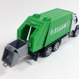 DieCast Metal Kasa Hareketli Arka Kapaklı ve Konteynırlı Çek Bırak Oyuncak Çöp Kamyonu