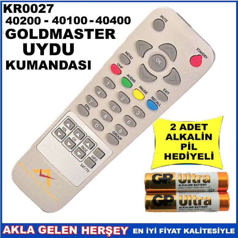 GOLDMASTER UYDU CİHAZI Receiver KUMANDASI KR0027
