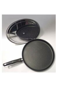 3 Kat Granit Kaplı Çelik Kapaklı 29cm Büyük Boy Krep Gözleme Balık Tavası Yanmaz Yapışmaz çizilmez