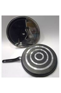 3 Kat Granit Kaplı Çelik Kapaklı 29cm Büyük Boy Krep Gözleme Balık Tavası Yanmaz Yapışmaz çizilmez