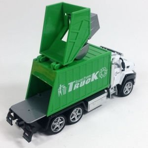 DieCast Metal Kasa Hareketli Arka Kapaklı ve Konteynırlı Çek Bırak Oyuncak Çöp Kamyonu