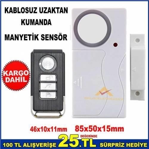 Manyetik Sensörlü Uzaktan Kumandalı Kablosuz Kapı Pencere Hırsız