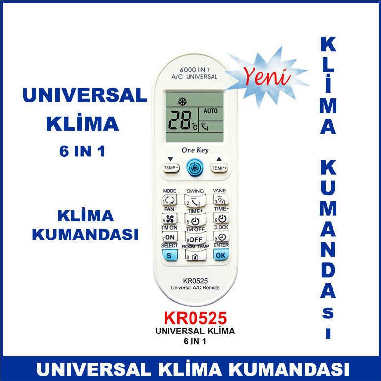 Universal Klima 6 İn 1 Klima Kumandası - KR0525