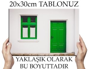 YESIL KAPI PENCERE 6 değişen ölçü ORİJİNAL KANVAS TABLO