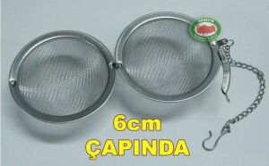 Paslanmaz Çelik Demlik İçi Bitki Çayı Süzgeci Filteli Çay Topu Zincirli Kilitli Fincan İçi Süzgeç