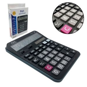 12Haneli Güneş Enerjili ve Pilli Büyük Fonksiyonel Hesap Makinesi Hafızalı Dijital Permasharp PS-033