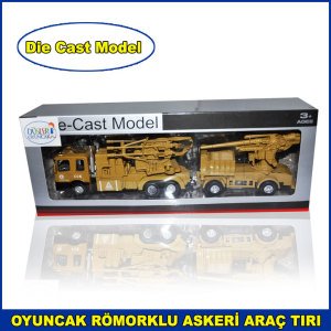Die Cast Model Metal Römorklu Askeri Oyuncak Tır 1-70 Scael 1. Kalite ve Dayanıklı