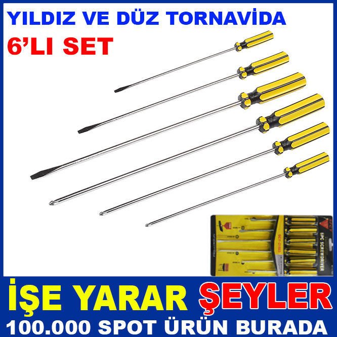 6 LI SET YILDIZ VE DÜZ HASSAS TORNAVİDA SETİ