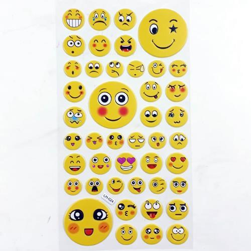 Boy Boy Emojiler  Stickerlar Serisi Kabartmalı Yapışan 44 Adet