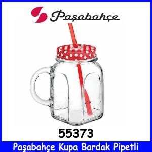 Paşabahçe Pipetli Kupa Bardak 80388 Kaliteli Cam Ürün Şık Tasarım