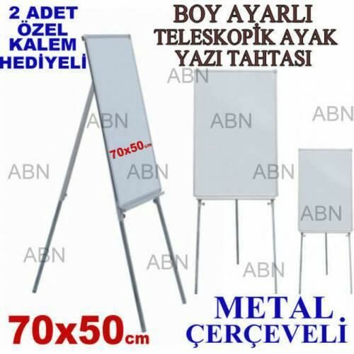 Boy Ayarlı Teleskopik Ayak Metal Çerçeve Ayaklı Yazı Tahtası 70x50cm