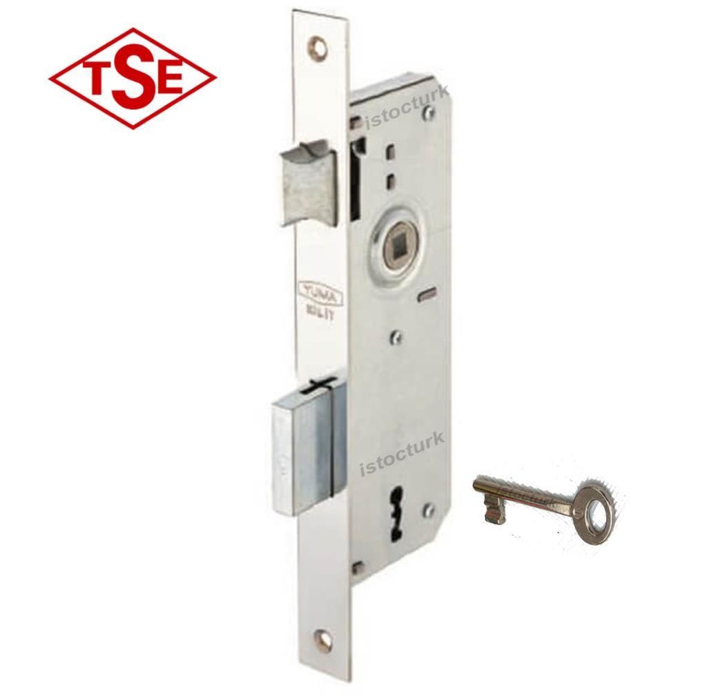 Yuma Kilit Extra Oda Kapısı Kilidi 35 mm TSE garantili Çelik Gövde Güvenli Ev içi Oda,Banyo,Wc için