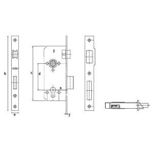 Yuma Kilit Extra Oda Kapısı Kilidi 35 mm TSE garantili Çelik Gövde Güvenli Ev içi Oda,Banyo,Wc için