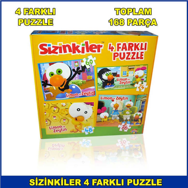 4 Farklı Sizinkiler Puzzle Toplamda 168 Parça Çocuklarda Zeka Gelişimine yardımcı Çocuk Puzzle