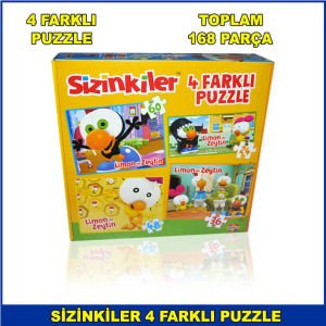 4 Farklı Sizinkiler Puzzle Toplamda 168 Parça Çocuklarda Zeka Gelişimine yardımcı Çocuk Puzzle