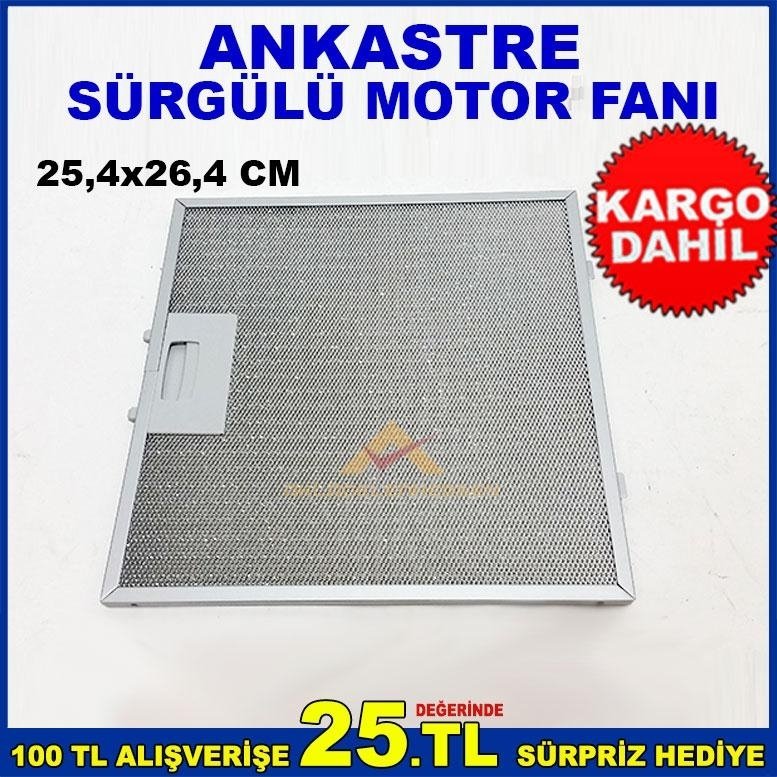 ANKASTRE SÜRGÜLÜ MOTOR FANI METALİK RENKTE ÖLÇÜSÜ 25,4x26,4 CM