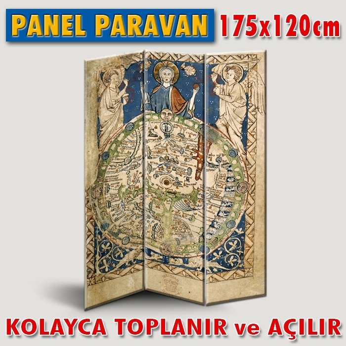 GÖRSELLİ KATLANIR PANEL BÖLME SİSTEMİ - ZEBUR DÜNYA HARİTASI