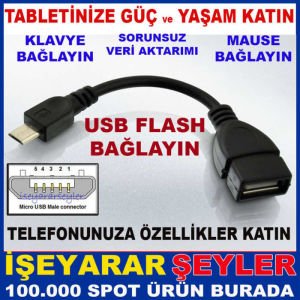 OTG KABLO SAMSUNG GALAXY S2 S3 NOTE MICRO USB