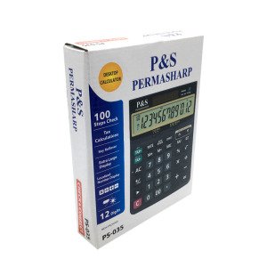 Güneş Enerjili+Pilli Büyük Boy 12 Haneli Hafızalı Hesap Makinesi Permasharp PS-035