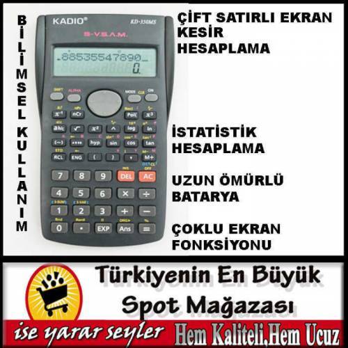 Çift Satır Ekran Çok Fonksiyonlu İstatiksel Hesaplamalı Bilimsel Hesap Makinesi Yedek Pil Hediyelii