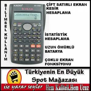 Çift Satır Ekran Çok Fonksiyonlu İstatiksel Hesaplamalı Bilimsel Hesap Makinesi Yedek Pil Hediyelii