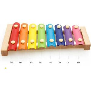 Eğitici Ahşap Ksilofon 8 Nota 8 Ton 8 Tuşlu Sesli Selefon Oyuncak 25x13 cm