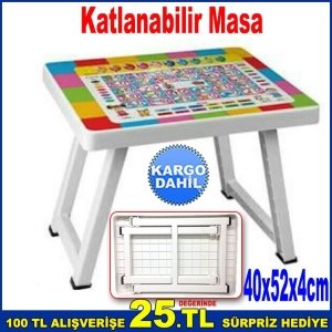 Katlanabilir Piknik Masası 40x52x4cm Eğitici Piknik Sehpası
