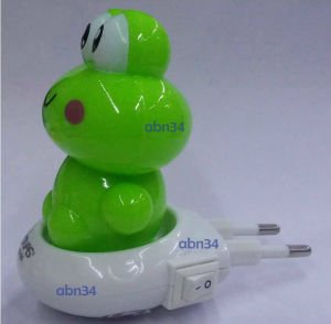 Kurbağa Model Aç Kapa Anahtarlı Prize Takılan Soft Işık Sarfiyatsız Led Çocuk Odası Gece Lambası -2