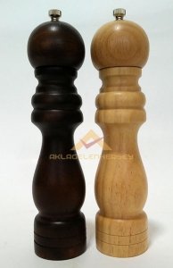 SERAMİK ÖĞÜTÜCÜLÜ 22cm BÜYÜK BOY AHŞAP KAYA TUZU DEĞİRMENİ