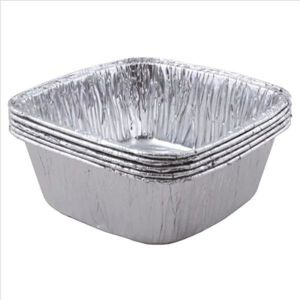 100 adet Alüminyum Sütlaç Kasesi,11x11x4.3cm Standart Aşüre Kabı 1 Porsiyon 280g Kare Alüminyum Kase