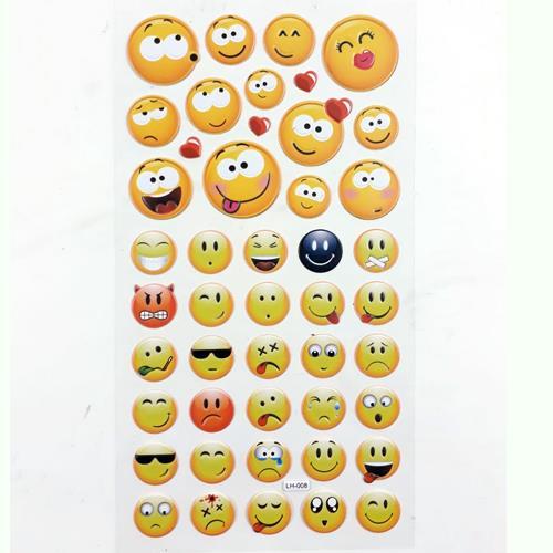 Boy Boy Renkli Emojiler Serisi Kabartmalı Yapışan Stickerlar Süper Kalite 