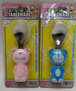 CARTOON Tableware Bebekler, Çocuklar İçin Mama Kaşığı. Paslanmaz Çelik B-4