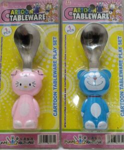 CARTOON Tableware Bebekler, Çocuklar İçin Mama Kaşığı. Paslanmaz Çelik B-4
