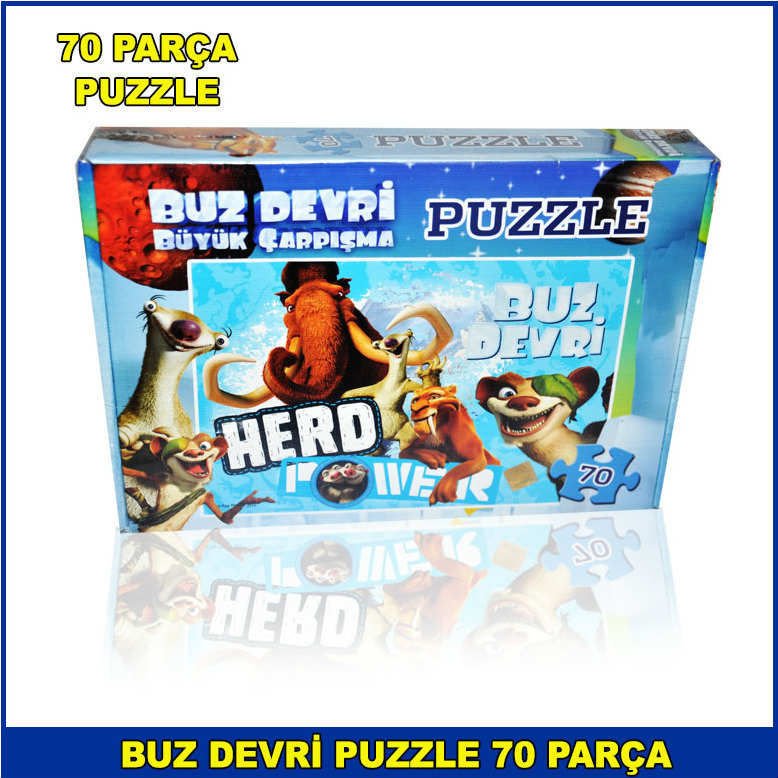 70 Parça Buz Devri Puzzle Çocuklarda Zeka Gelişimine yardımcı Orjinal Lisanslı Çocuk Puzzle