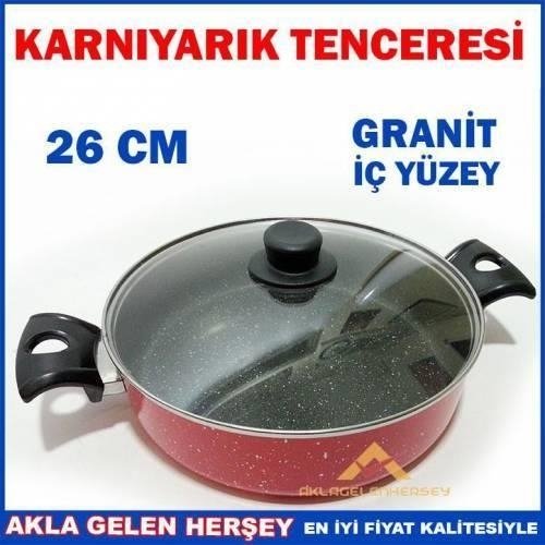 Granit Tencere Sağlıkdır-26cm Yapışmaz Çizilmez Granit İç Yüzey C