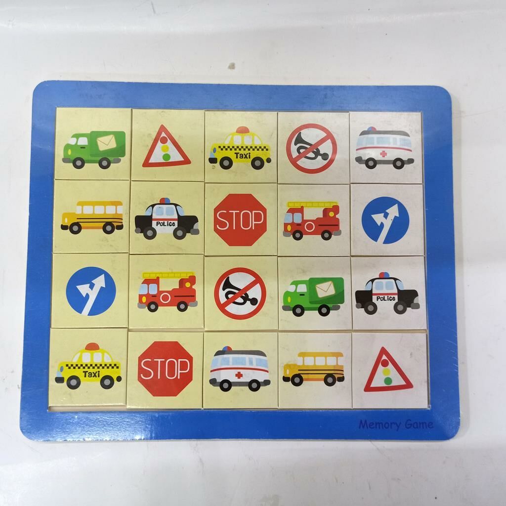 20 Parça Eğitici Ahşap Trafik İşaretlerini Öğreniyorum Seti 26x21.5 cm