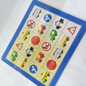 20 Parça Eğitici Ahşap Trafik İşaretlerini Öğreniyorum Seti 26x21.5 cm