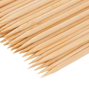 ORANJ 25 Cm 3 Mm %100 Ağaç Bambu Çöp Şiş Kalın Çöp Şiş Tahta - 100 Adet