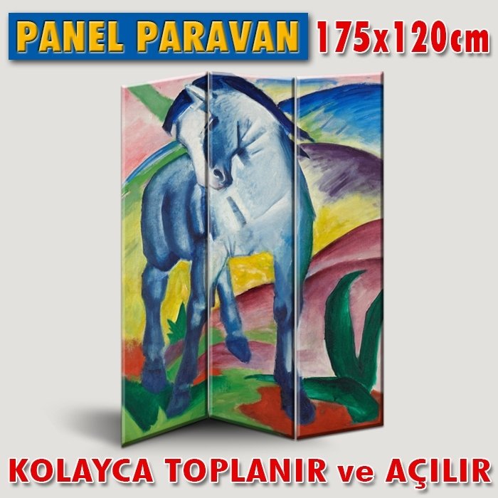 GÖRSELLİ KATLANIR PANEL BÖLME SİSTEMİ - FRANZ MARC - MAVİ AT