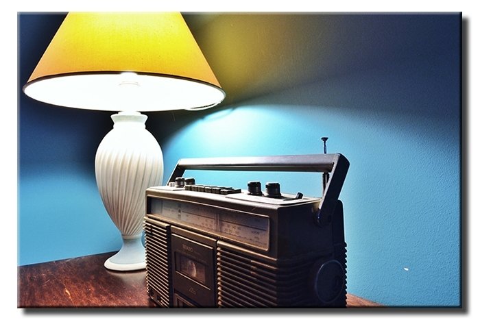 VINTAGE RADYO ABAJUR 6 değişen ölçü ORİJİNAL KANVAS TABLO